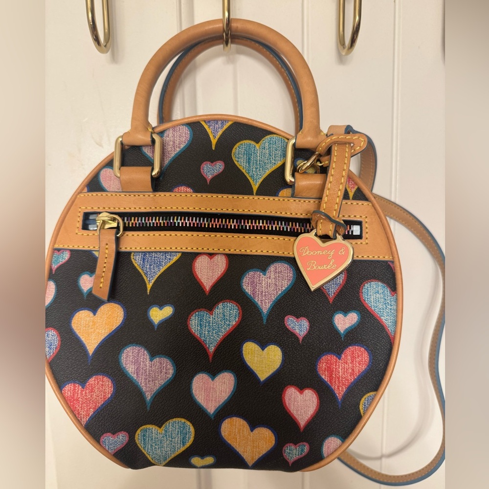 Vintage Dooney & Bourke Y2K Colorful Heart Pattern Handbag